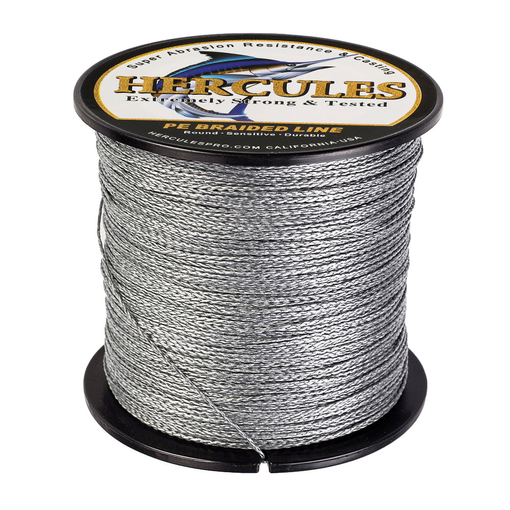 HERCULES 100M-2000M Grey 6lb-100lb PE Braided Fishing Line 4 Strands HERCULES