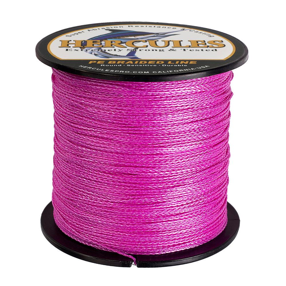 HERCULES 100M-2000M Pink 6lb-100lb PE Braided Fishing Line 4 Strands HERCULES