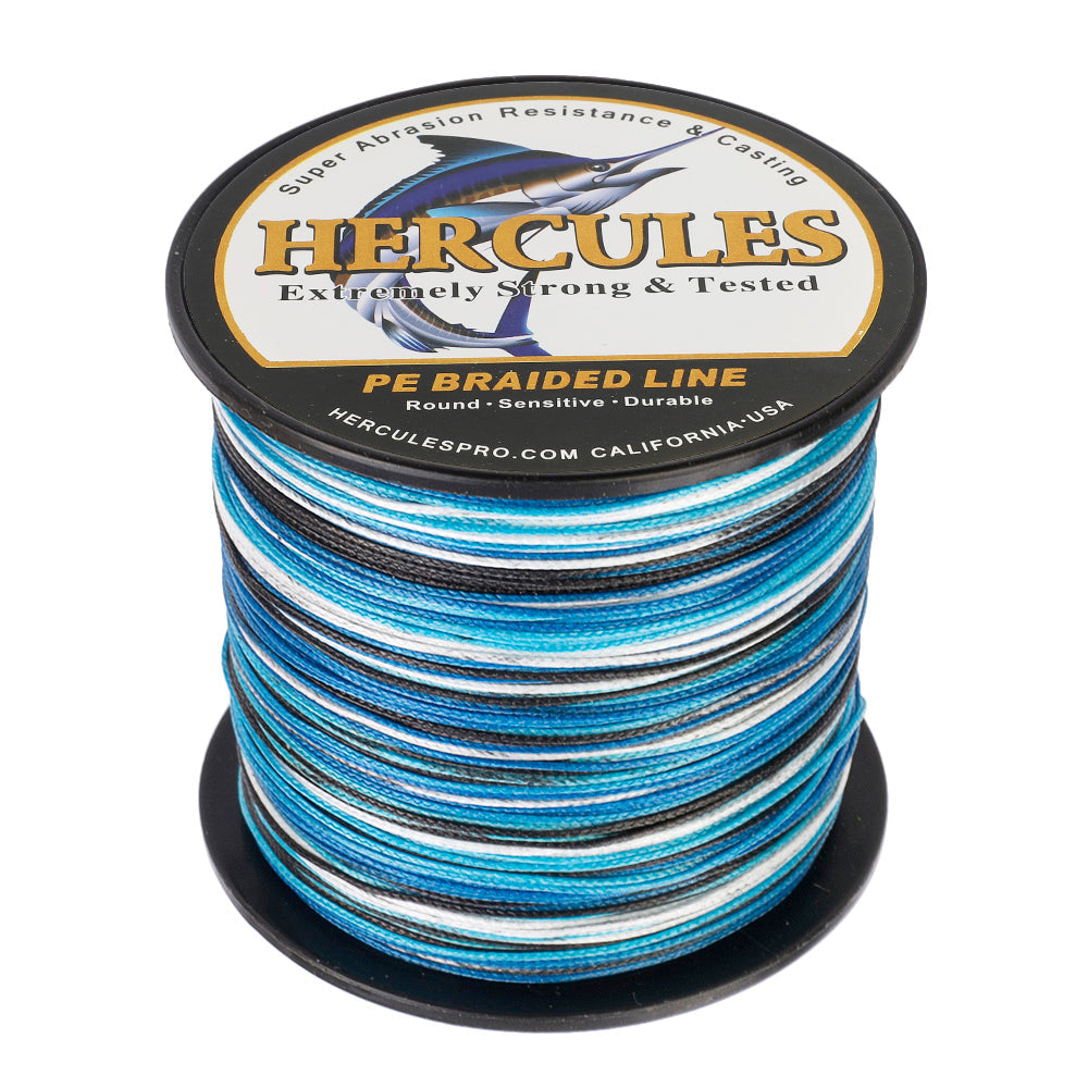 HERCULES 100M-2000M Camo Blue 10lb-300lb PE Braided Fishing Line 8 Strands HERCULES
