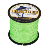 HERCULES 100M-2000M Fluorescent Green 10lb-300lb PE Braided Fishing Line 8 Strands HERCULES