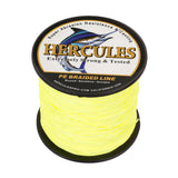 HERCULES 100M-2000M Fluorescent Yellow 10lb-300lb PE Braided Fishing Line 8 Strands HERCULES