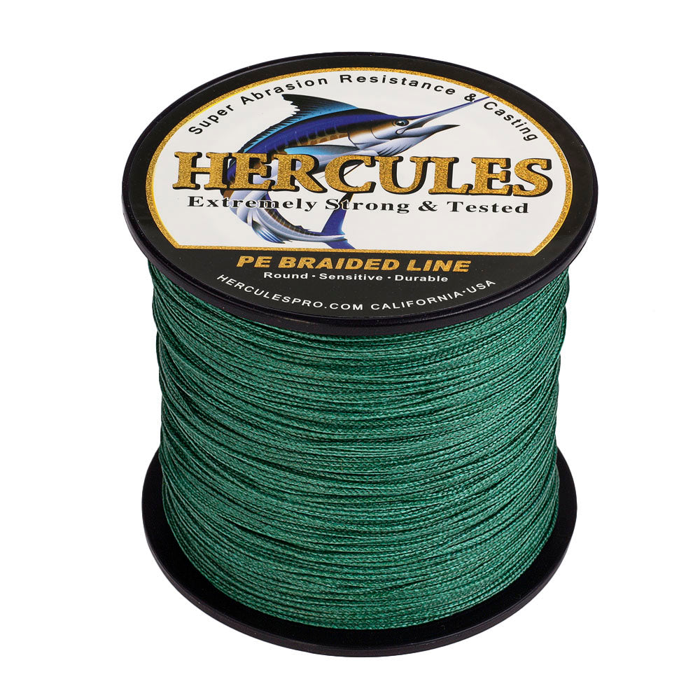 HERCULES 100M-2000M Green 10lb-300lb PE Braided Fishing Line 8 Strands HERCULES