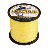HERCULES 100M-2000M Yellow 10lb-300lb PE Braided Fishing Line 8 Strands HERCULES