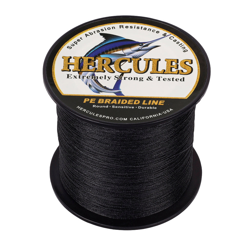 HERCULES 100M-2000M Black 10lb-300lb PE Braided Fishing Line 8 Strands HERCULES
