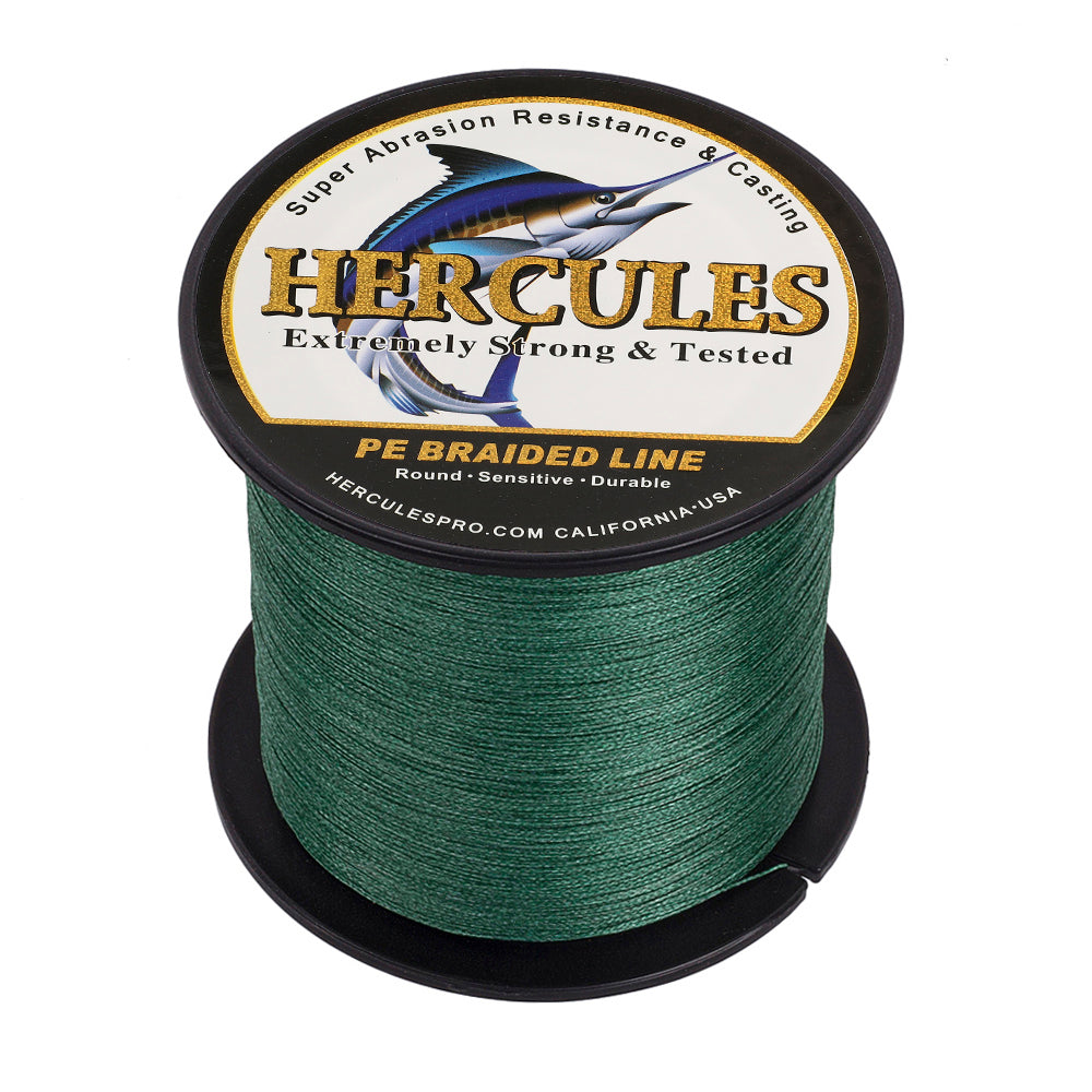 HERCULES 100M-2000M Green 10lb-300lb PE Braided Fishing Line 8 Strands HERCULES