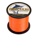 HERCULES 100M-2000M Orange 10lb-300lb PE Braided Fishing Line 8 Strands HERCULES