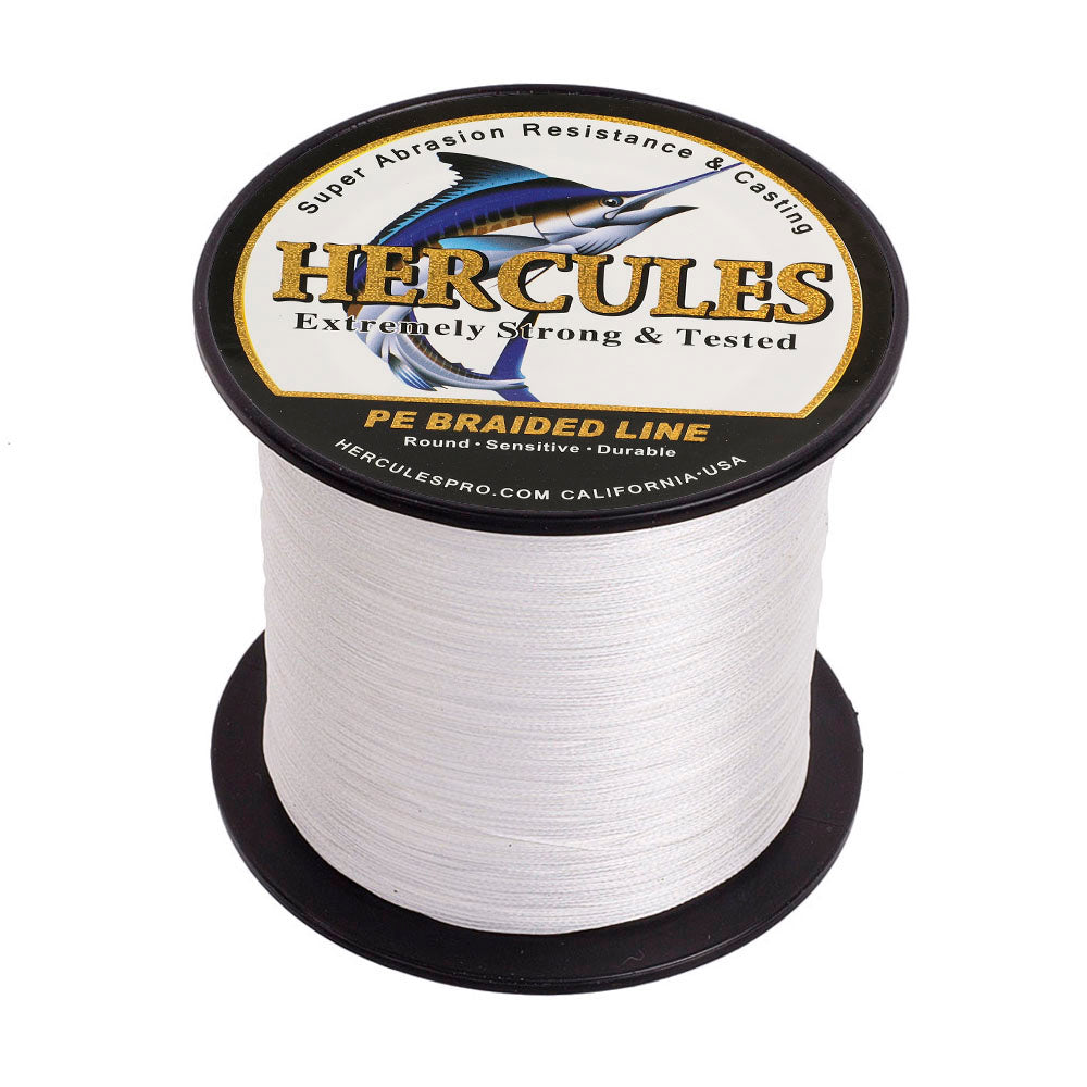 HERCULES 100M-2000M White 10lb-300lb PE Braided Fishing Line 8 Strands HERCULES