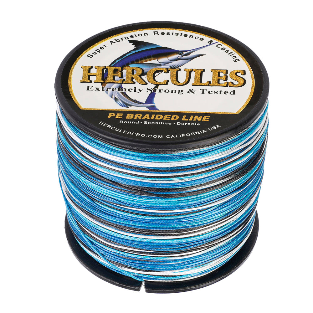 HERCULES 100M-2000M Camo Blue 10lb-300lb PE Braided Fishing Line 8 Strands HERCULES