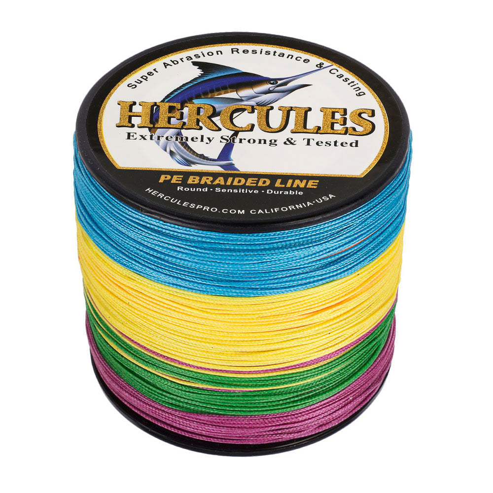 HERCULES 100M-2000M Multicolor 10lb-300lb PE Braided Fishing Line 8 Strands HERCULES