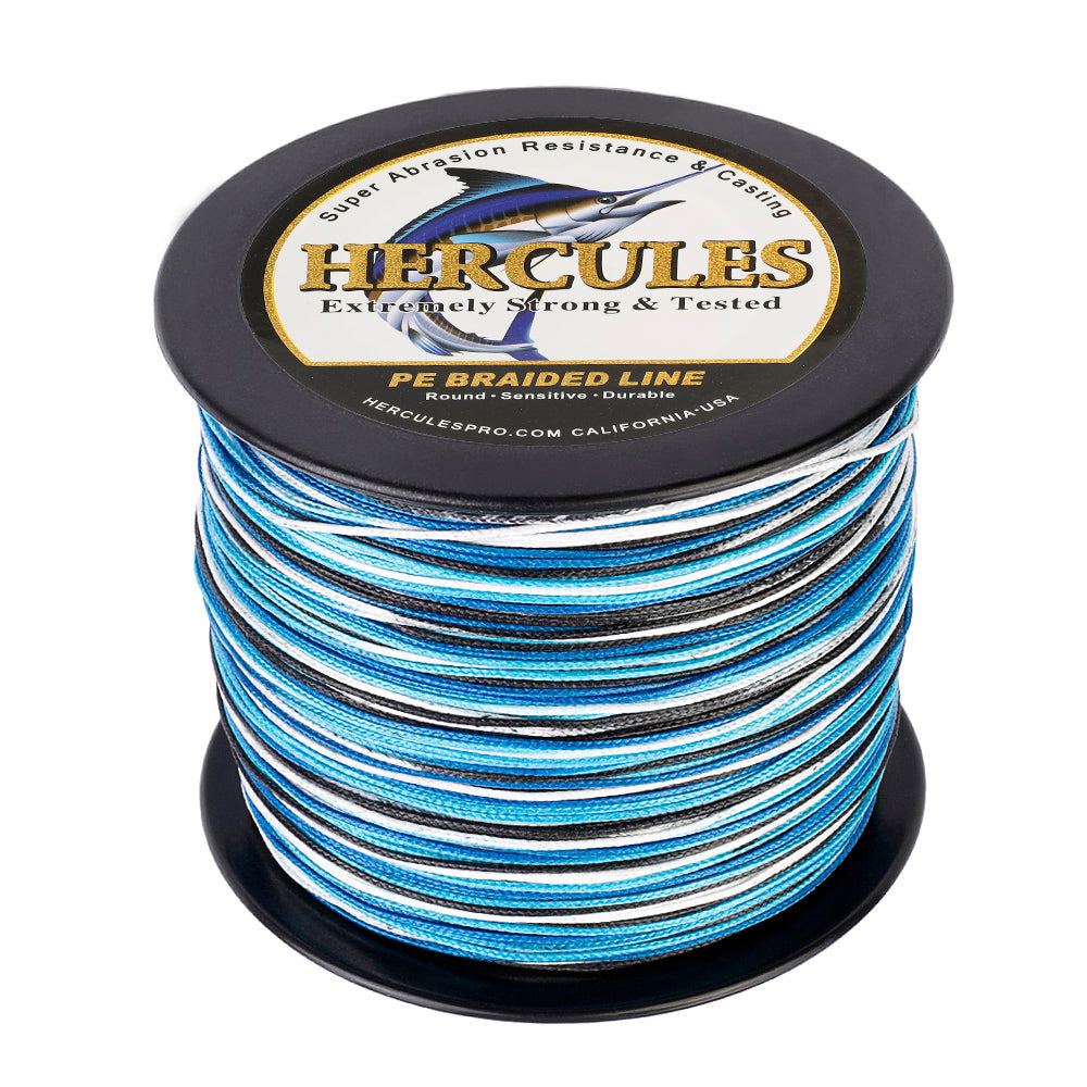 HERCULES 100M-2000M Camo Blue 10lb-300lb PE Braided Fishing Line 8 Strands HERCULES