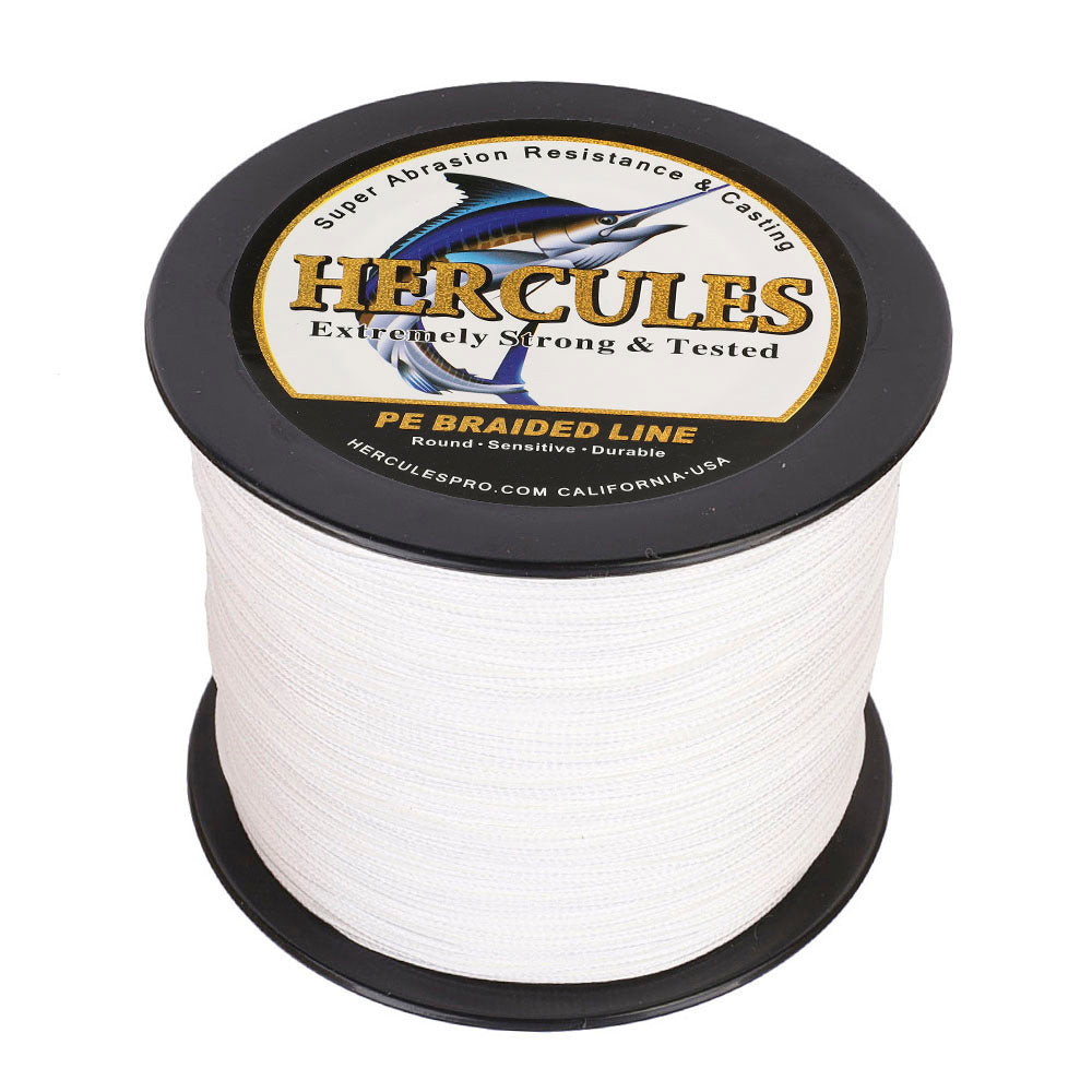 HERCULES 100M-2000M White 10lb-300lb PE Braided Fishing Line 8 Strands HERCULES