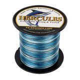 HERCULES 100M-2000M Blue Camo 6lb-100lb PE Braided Fishing Line 4 Strands HERCULES