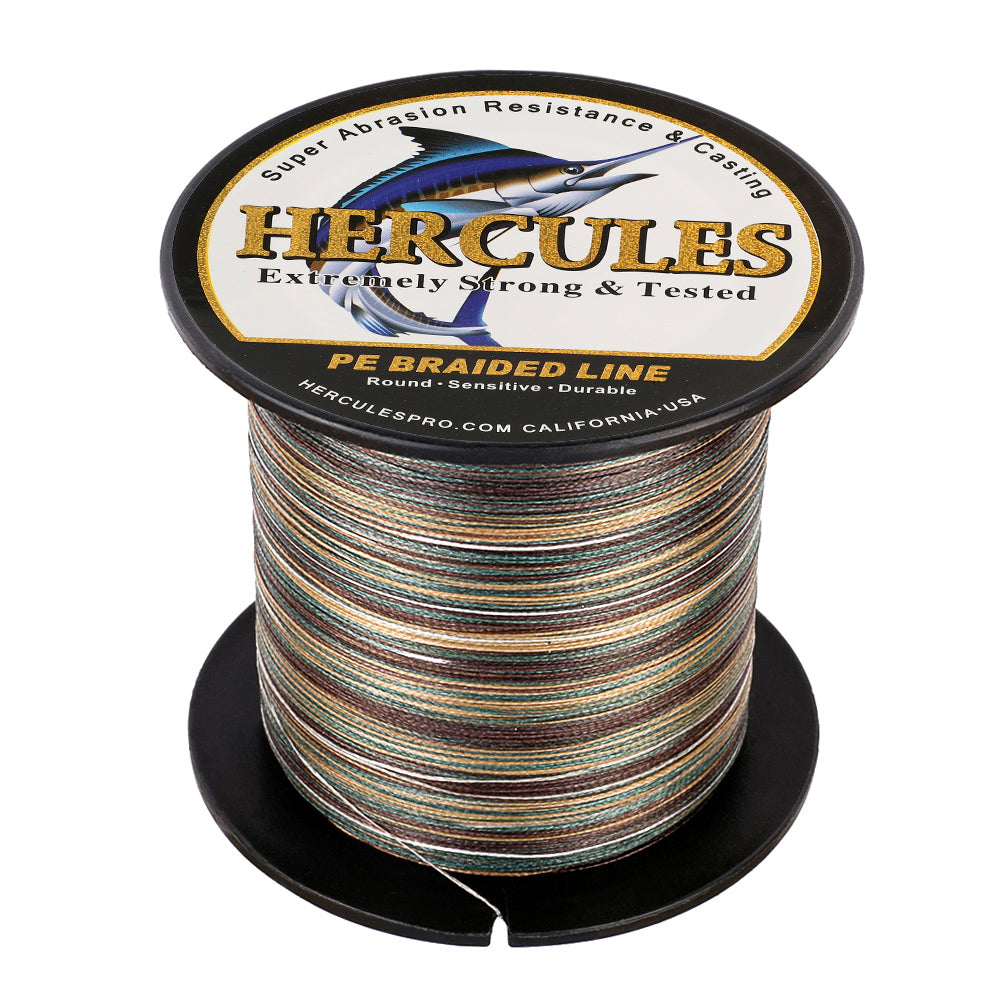 HERCULES 100M-2000M Camouflage 6lb-100lb PE Braided Fishing Line 4 Strands HERCULES