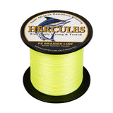 HERCULES 100M-2000M Fluorescent Yellow 6lb-100lb PE Braided Fishing Line 4 Strands HERCULES