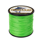 HERCULES 100M-2000M Fluorescent Green 6lb-100lb PE Braided Fishing Line 4 Strands HERCULES