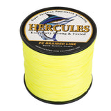 HERCULES 100M-2000M Fluorescent Yellow 10lb-300lb PE Braided Fishing Line 8 Strands HERCULES