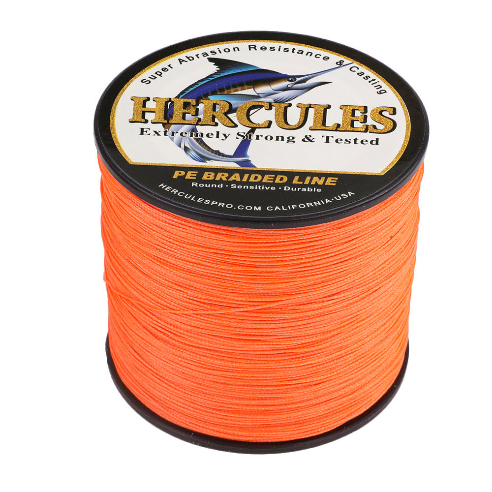 HERCULES 100M-2000M Orange 10lb-300lb PE Braided Fishing Line 8 Strands HERCULES