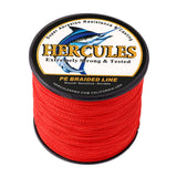 HERCULES 100M-2000M Red 6lb-100lb PE Braided Fishing Line 4 Strands HERCULES