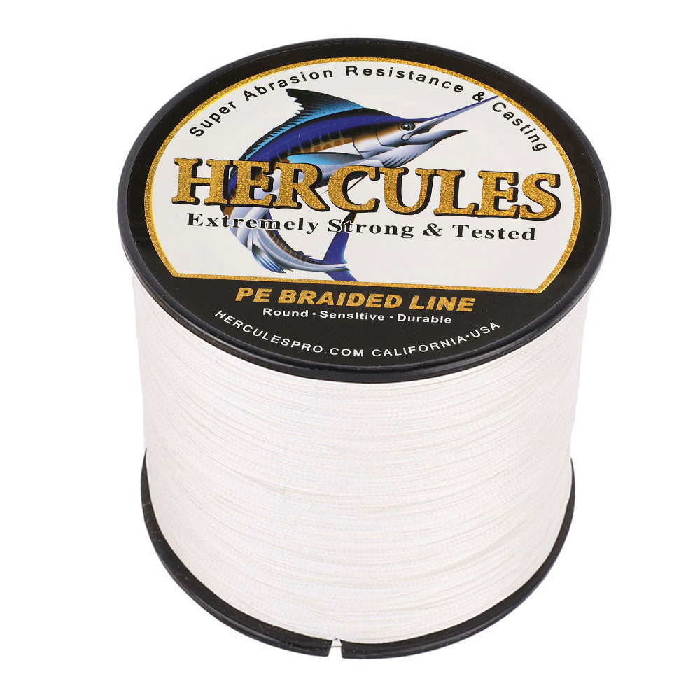 HERCULES 100M-2000M White 10lb-300lb PE Braided Fishing Line 8 Strands HERCULES