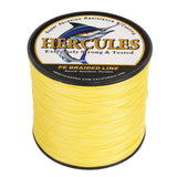 HERCULES 100M-2000M Yellow 10lb-300lb PE Braided Fishing Line 8 Strands HERCULES