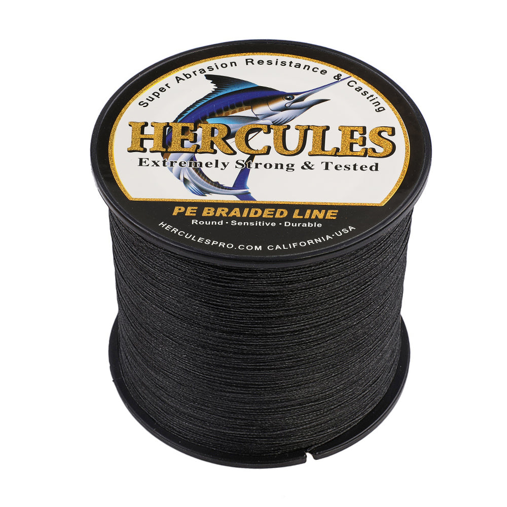 HERCULES 100M-2000M Black 10lb-300lb PE Braided Fishing Line 8 Strands HERCULES
