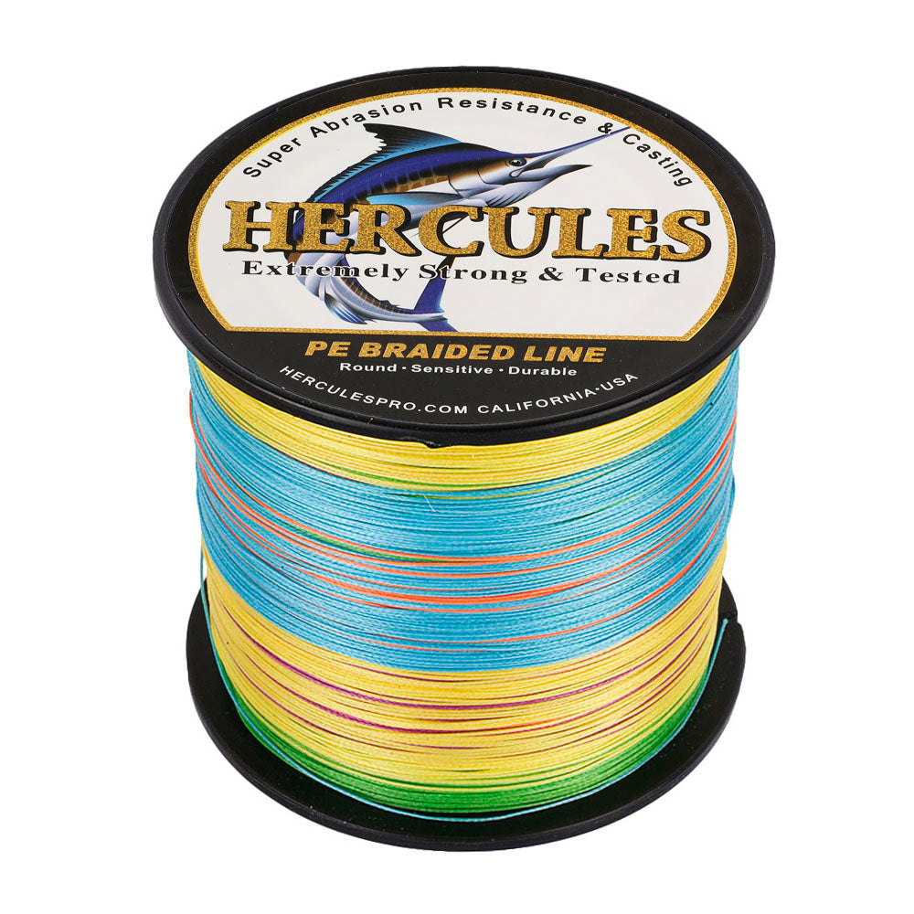 HERCULES 100M-2000M Multicolor 10lb-300lb PE Braided Fishing Line 8 Strands HERCULES