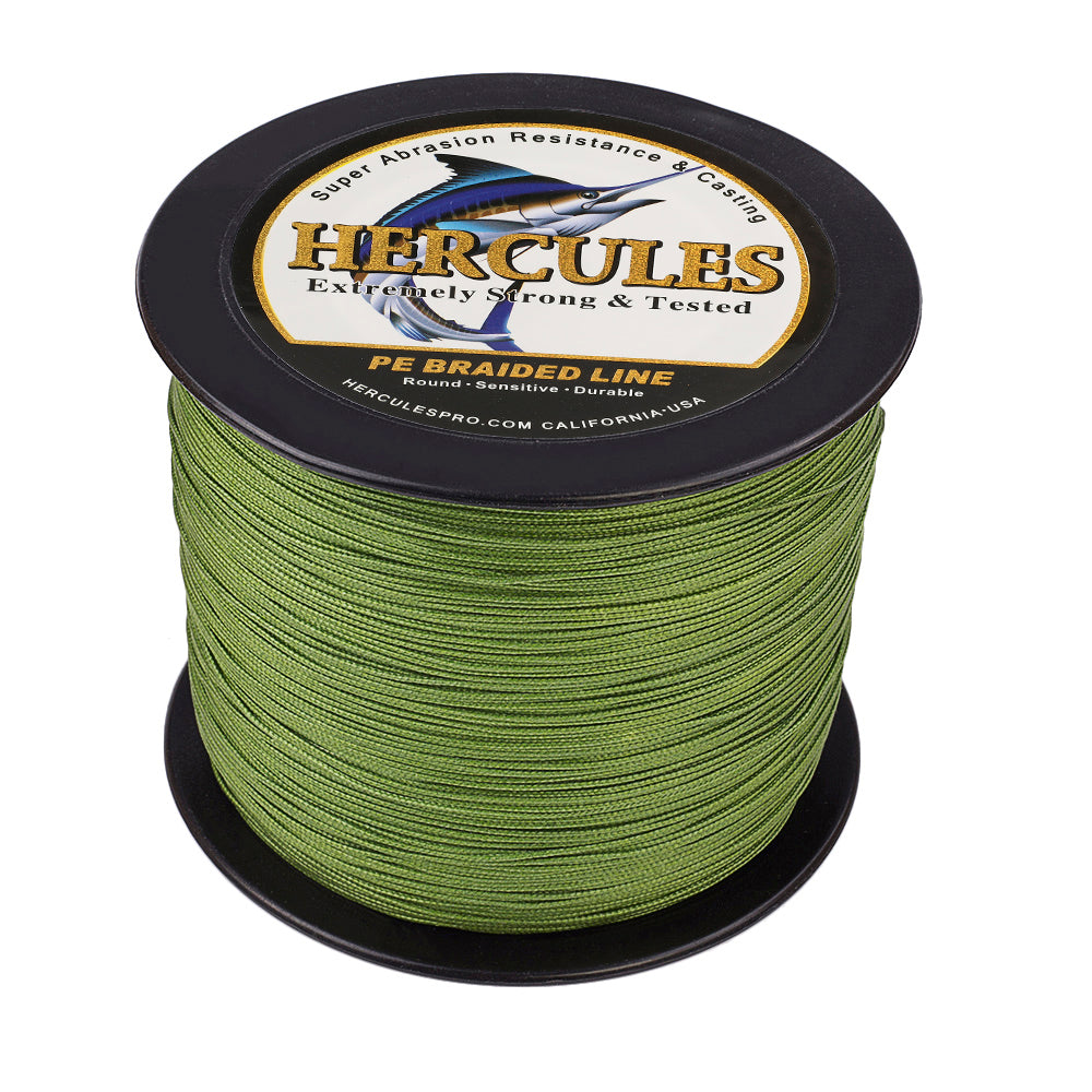 HERCULES 100M-2000M Army Green 10lb-300lb PE Braided Fishing Line 8 Strands HERCULES