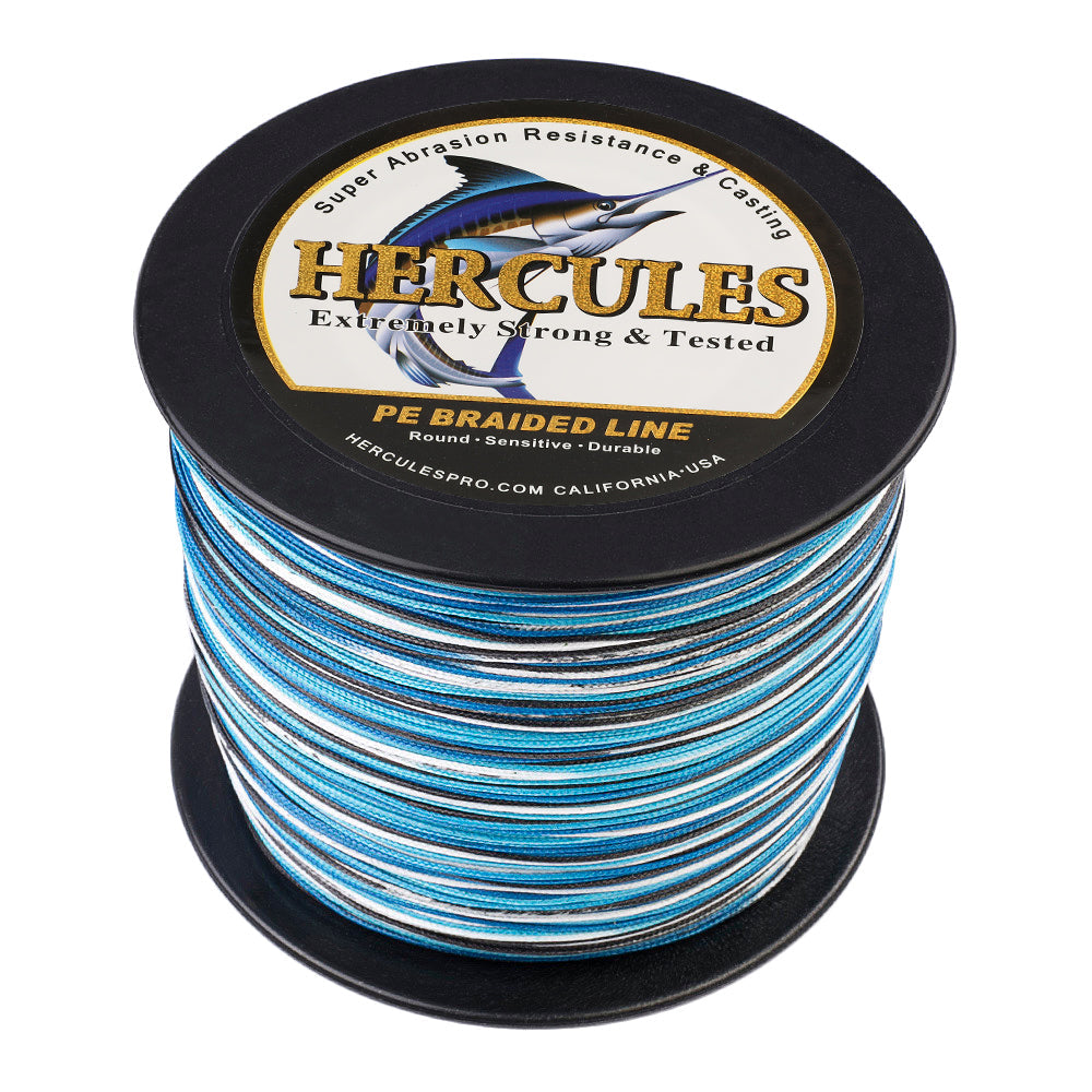 HERCULES 100M-2000M Camo Blue 10lb-300lb PE Braided Fishing Line 8 Strands HERCULES