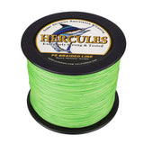 HERCULES 100M-2000M Fluorescent Green 10lb-300lb PE Braided Fishing Line 8 Strands HERCULES