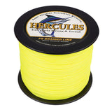 HERCULES 100M-2000M Fluorescent Yellow 10lb-300lb PE Braided Fishing Line 8 Strands HERCULES