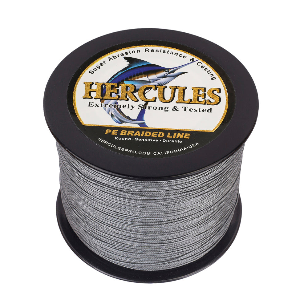 HERCULES 100M-2000M Grey 10lb-300lb PE Braided Fishing Line 8 Strands HERCULES