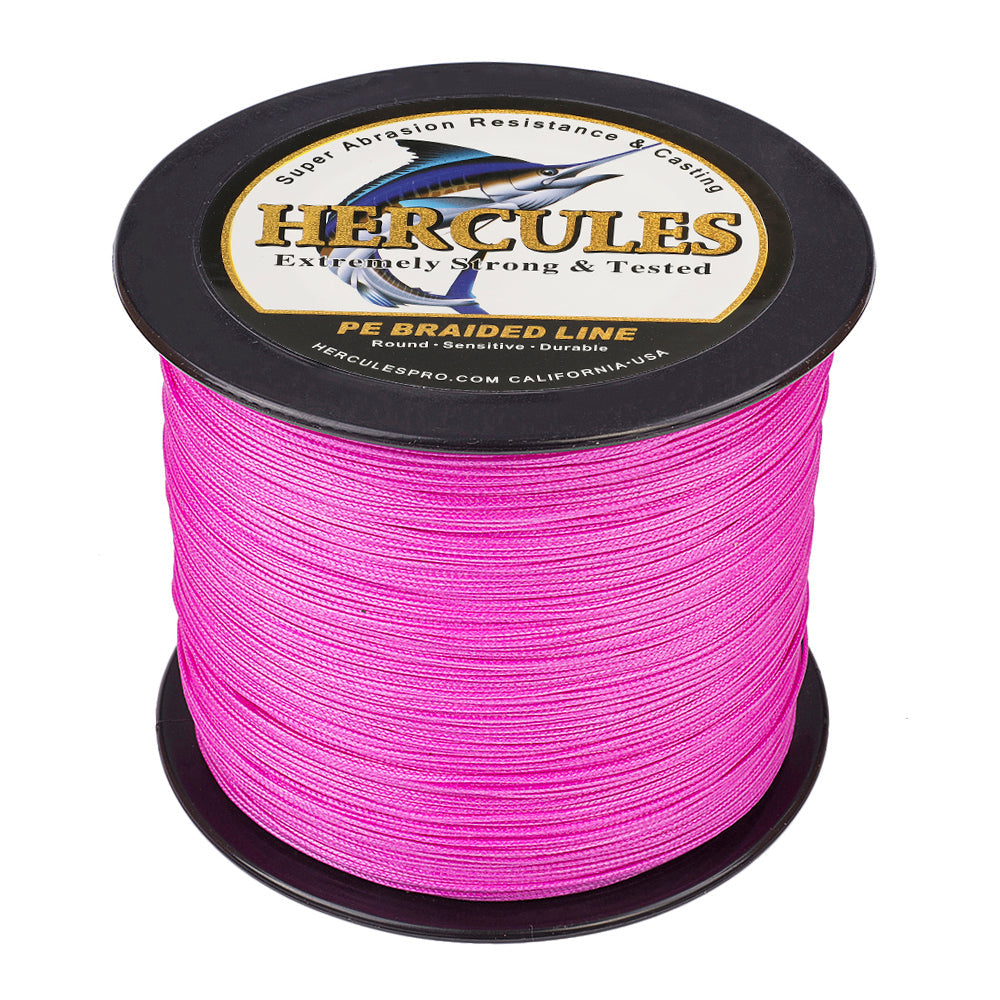 HERCULES 100M-2000M Pink 10lb-300lb PE Braided Fishing Line 8 Strands HERCULES