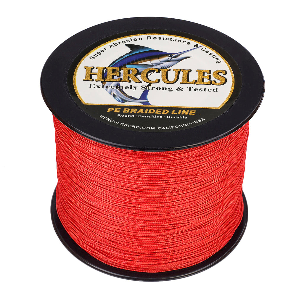 HERCULES 100M-2000M Red 10lb-300lb PE Braided Fishing Line 8 Strands HERCULES