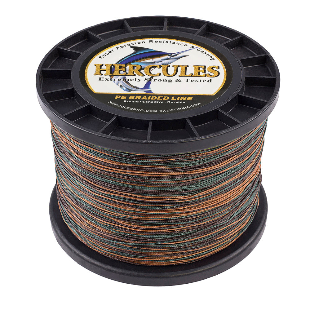 HERCULES 100M-2000M Camouflage 10lb-300lb PE Braided Fishing Line 8 Strands HERCULES