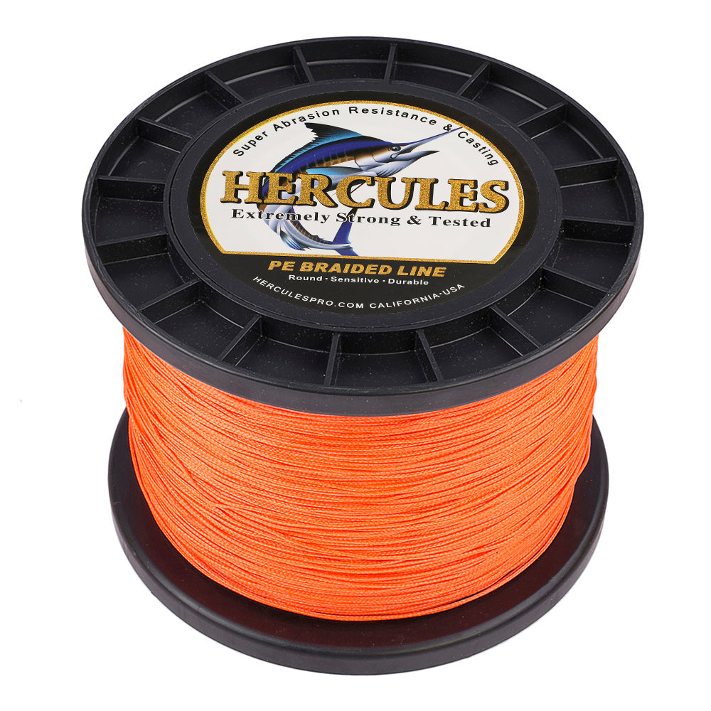 HERCULES 100M-2000M Orange 10lb-300lb PE Braided Fishing Line 8 Strands HERCULES