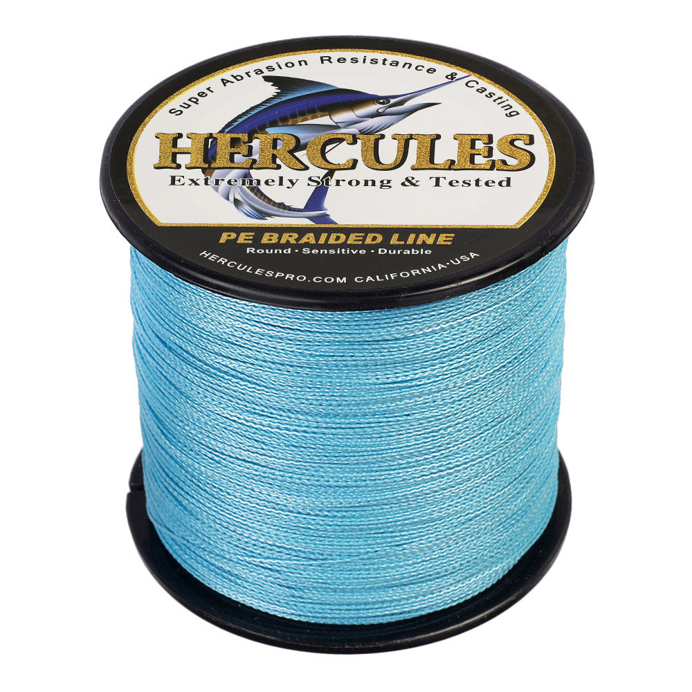 HERCULES 100M-2000M Blue 6lb-100lb PE Braided Fishing Line 4 Strands HERCULES