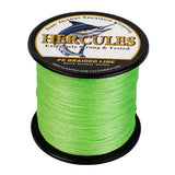 HERCULES 100M-2000M Fluorescent Green 6lb-100lb PE Braided Fishing Line 4 Strands HERCULES