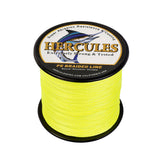 HERCULES 100M-2000M Fluorescent Yellow 6lb-100lb PE Braided Fishing Line 4 Strands HERCULES