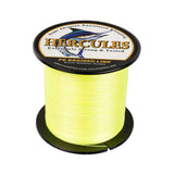 HERCULES 100M-2000M Fluorescent Yellow 6lb-100lb PE Braided Fishing Line 4 Strands HERCULES