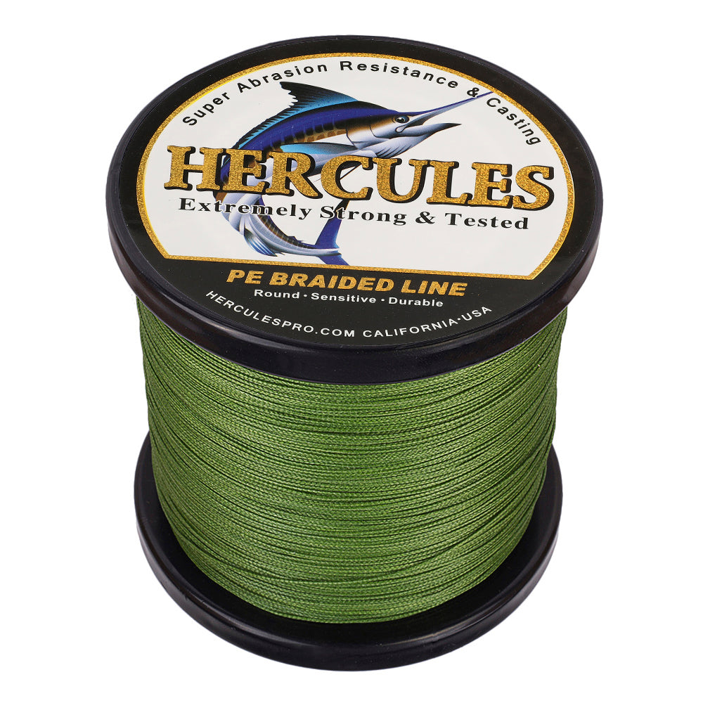 HERCULES 100M-2000M Army Green 10lb-300lb PE Braided Fishing Line 8 Strands HERCULES