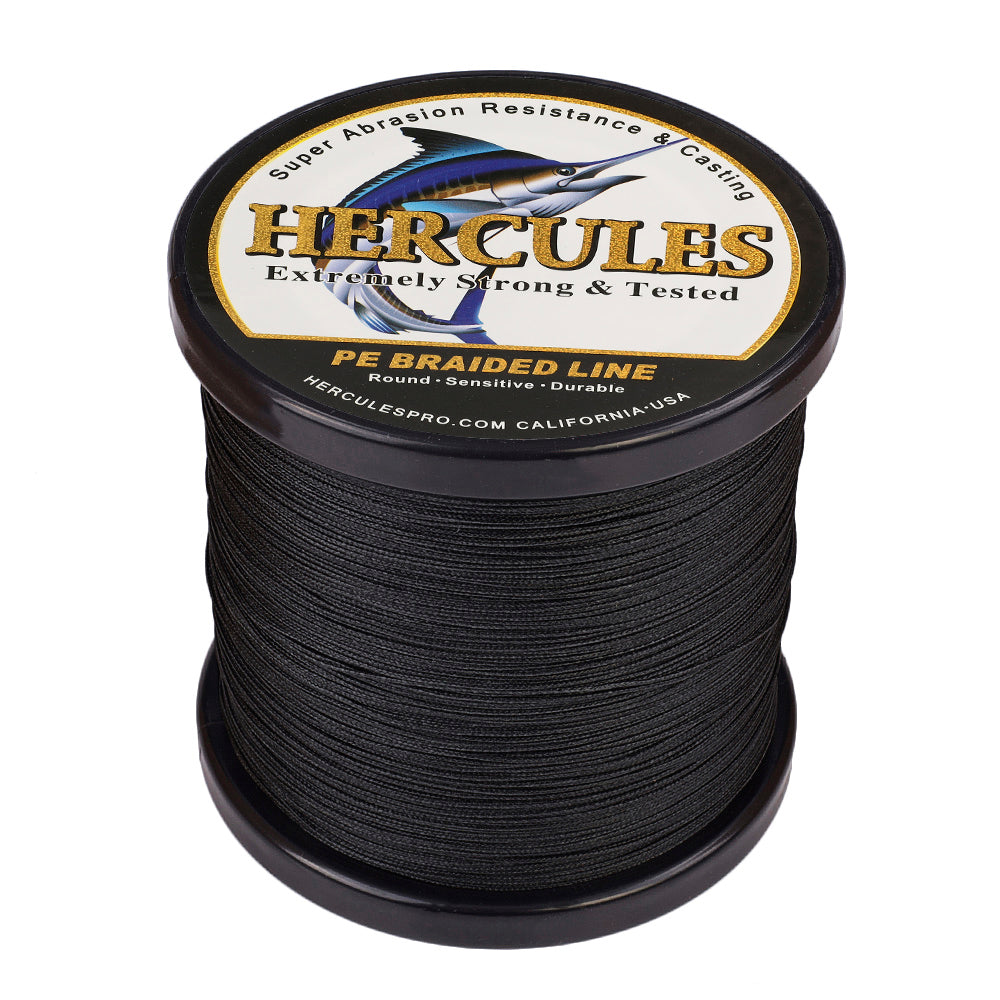 HERCULES 100M-2000M Black 10lb-300lb PE Braided Fishing Line 8 Strands HERCULES