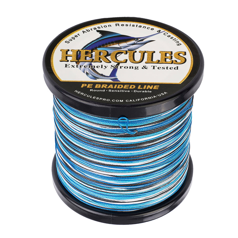 HERCULES 100M-2000M Camo Blue 10lb-300lb PE Braided Fishing Line 8 Strands HERCULES