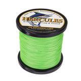 HERCULES 100M-2000M Fluorescent Green 6lb-100lb PE Braided Fishing Line 4 Strands HERCULES