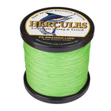 HERCULES 100M-2000M Fluorescent Green 10lb-300lb PE Braided Fishing Line 8 Strands HERCULES