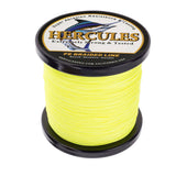 HERCULES 100M-2000M Fluorescent Yellow 6lb-100lb PE Braided Fishing Line 4 Strands HERCULES