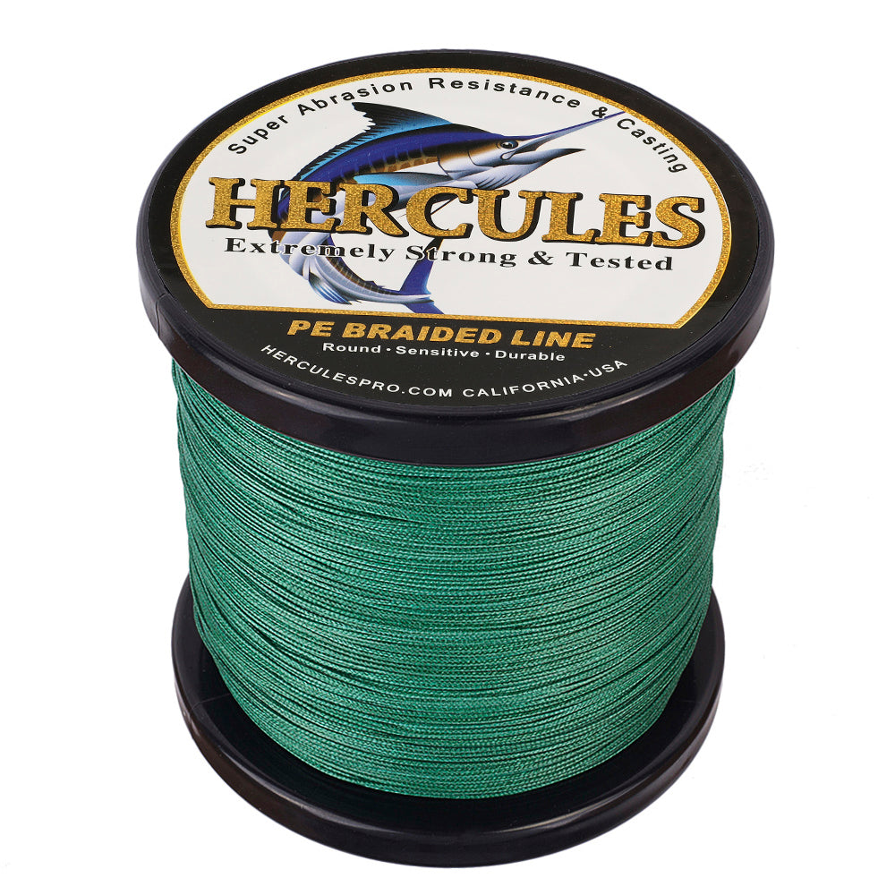 HERCULES 100M-2000M Green 10lb-300lb PE Braided Fishing Line 8 Strands HERCULES