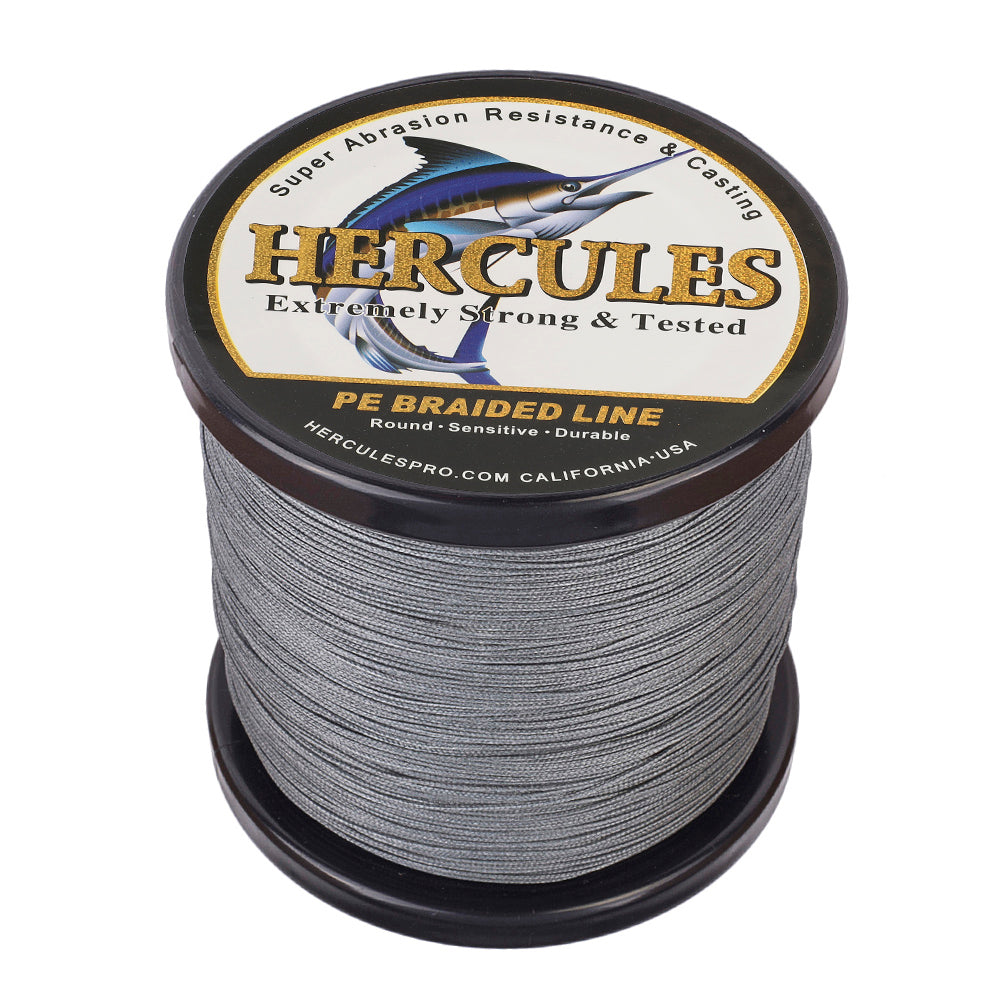 HERCULES 100M-2000M Grey 10lb-300lb PE Braided Fishing Line 8 Strands HERCULES