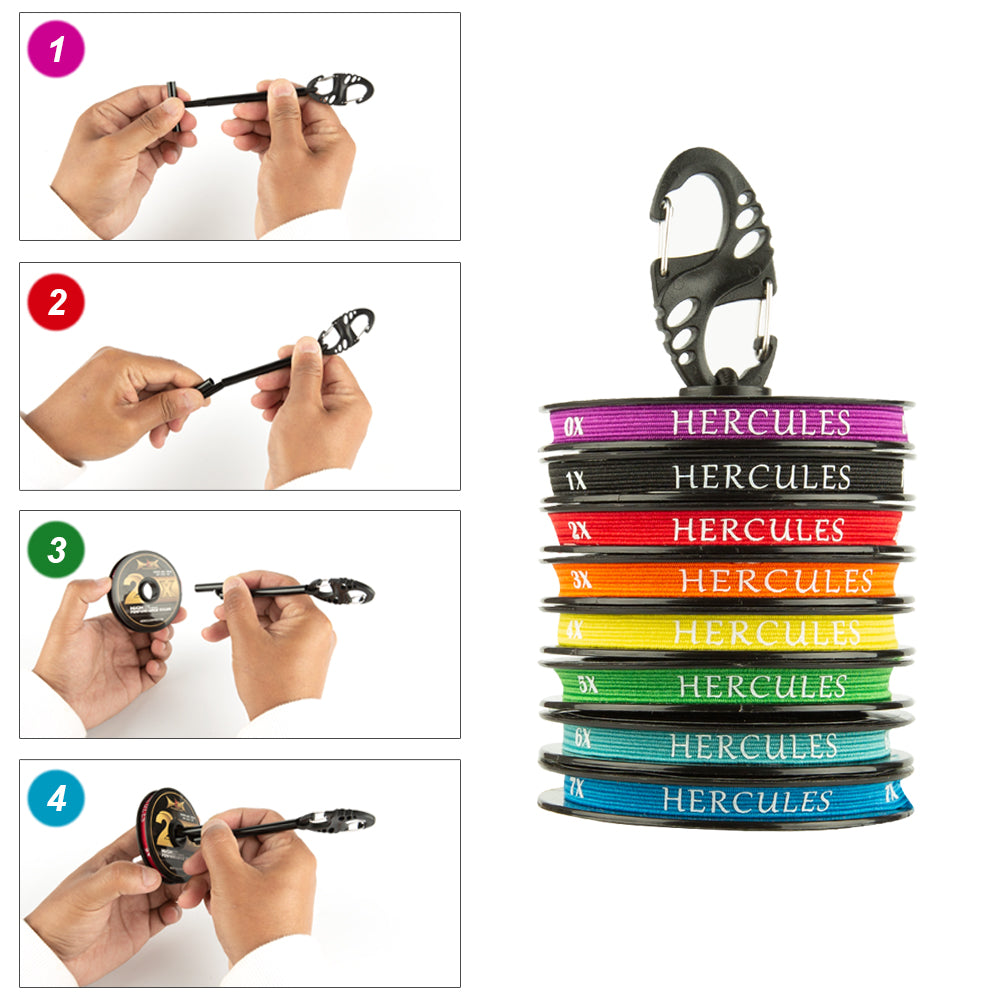 HERCULES Fly Fishing Tippet Pack of 3 with Fly Tippet holder 55 Yards HERCULES