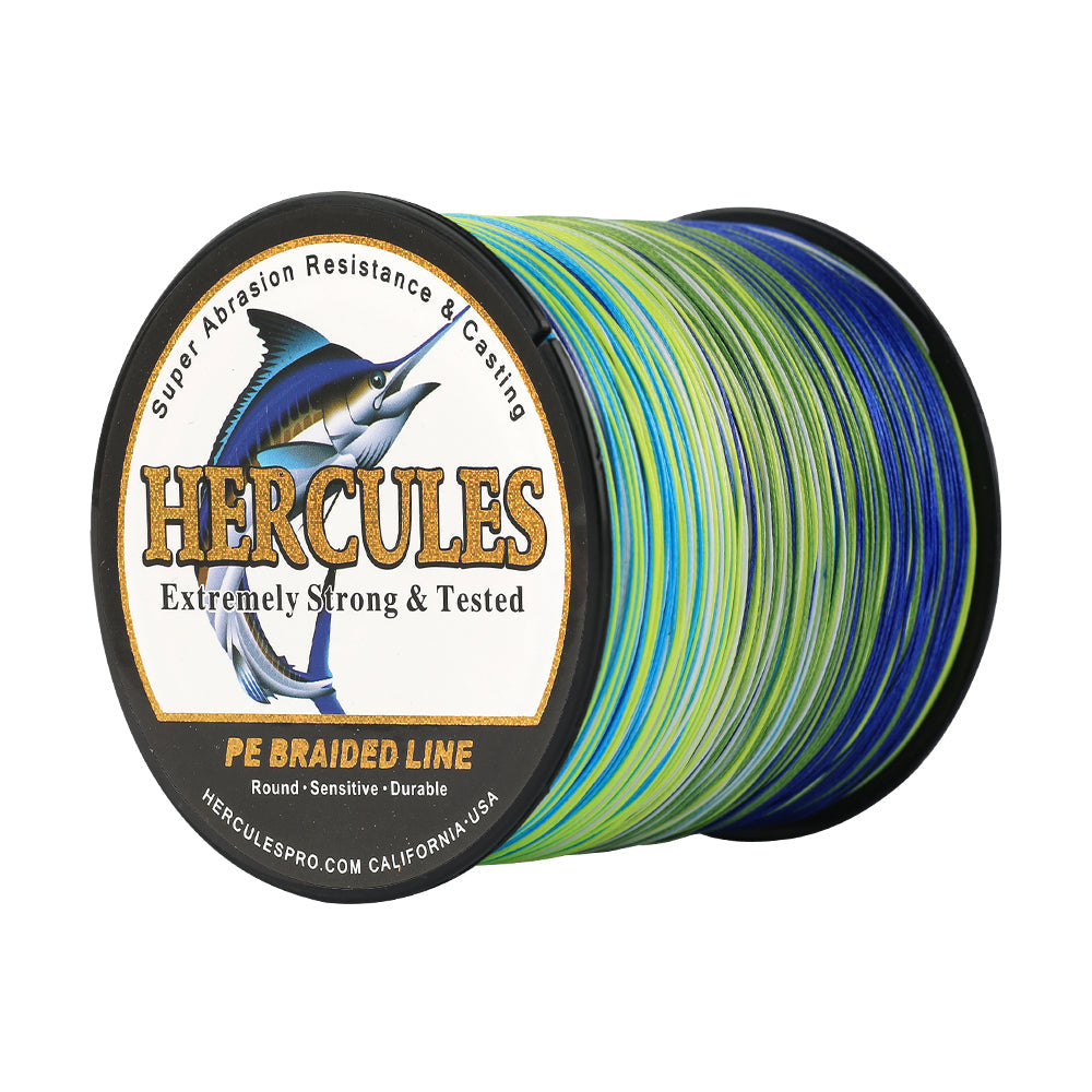 HERCULES 100M-2000M Aqua Camo 10lb-300lb PE Braid Fishing Line 8 Strands HERCULES