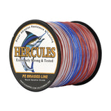 HERCULES 100M-2000M Patriotic Color 6lb-100lb PE Braid Fishing Line 4 Strands HERCULES